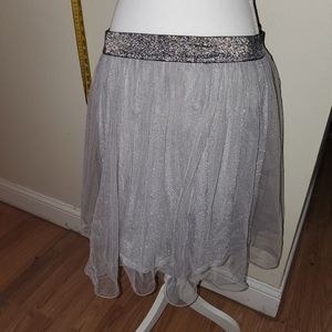 Silver sparkly tulle skirt f21 XL